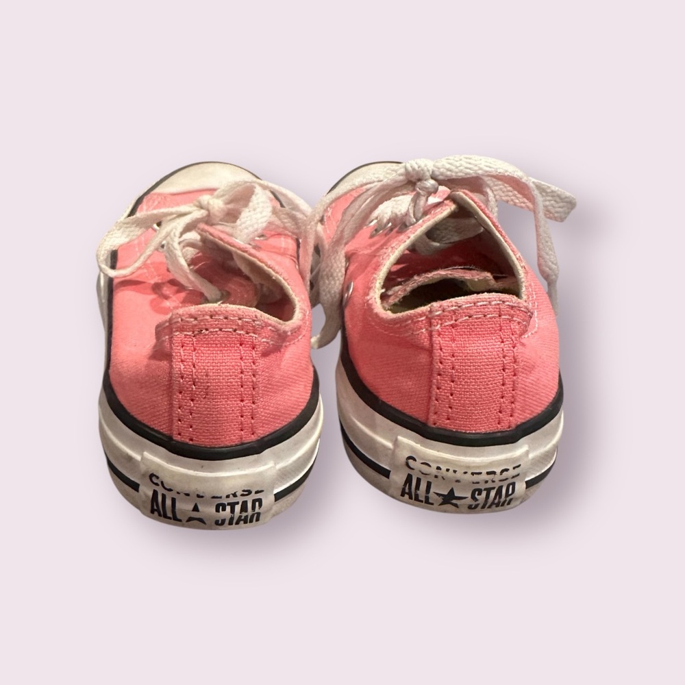 Girls Converse All Star Canvas Low Top Sneakers Shoes White And Pink Size 12 - Picture 4 of 8